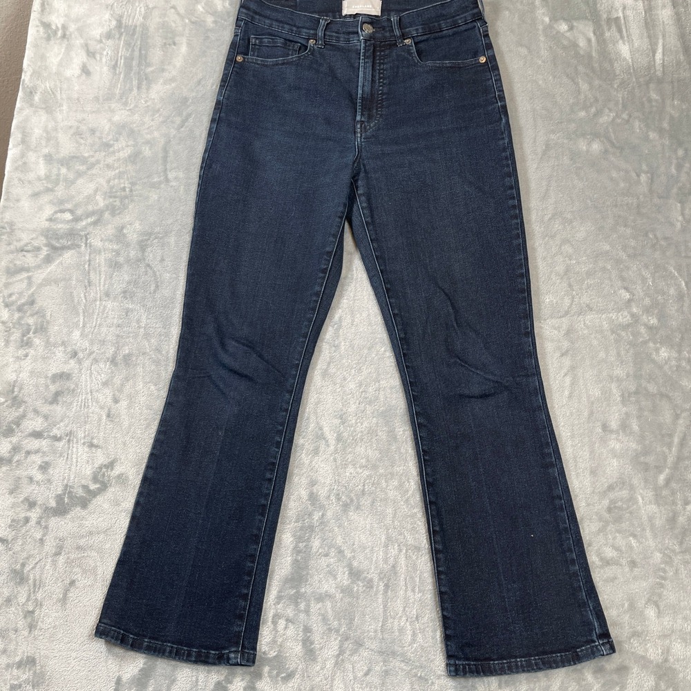 Everlane Jeans Size 28 Stretch Slim Bootcut Dark Indigo Blue High Rise